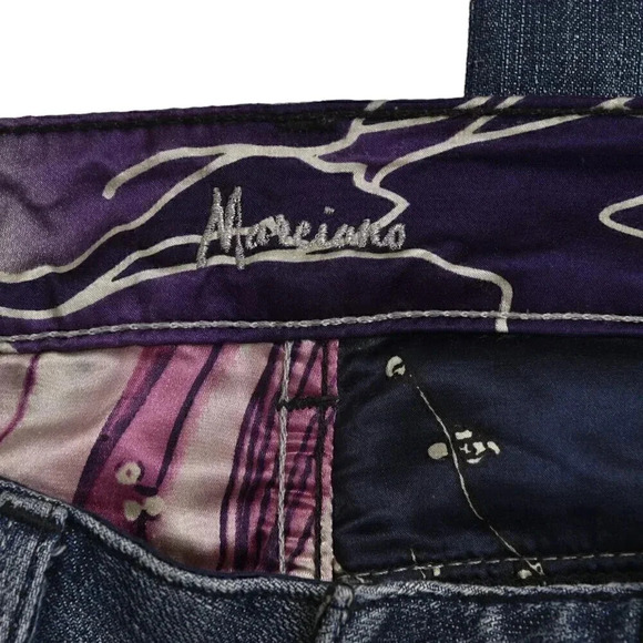 Vintage Marciano Y2K Jeans Embellished Distressed Low Rise Blue Boot Cut Size 25 - Picture 10 of 15